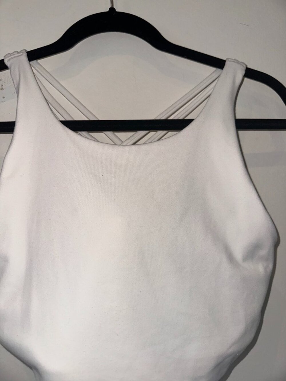 Athleta White Crossover Strappy Back Athletic Sports Bra